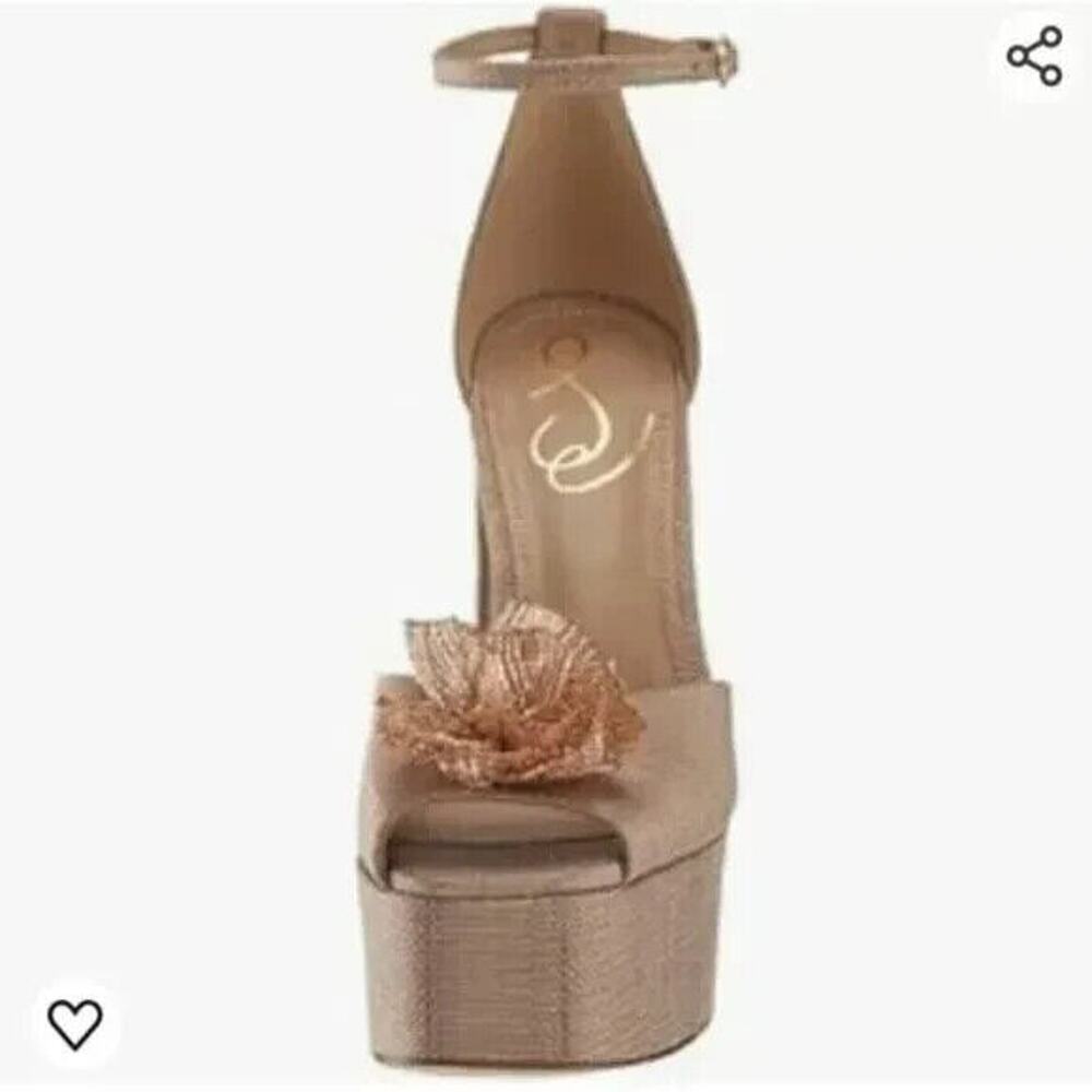 Sam Edelman Kori Flora Blush 9 1/2 Peep Toe Ankle Closure Platform Sandals